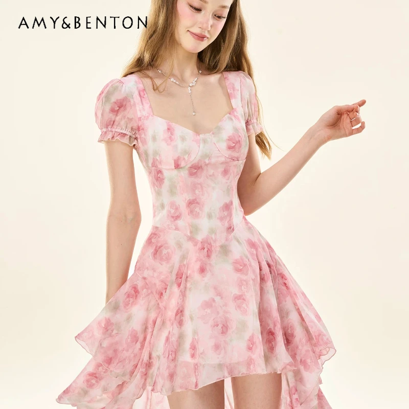 Original Design Colorful Front Short Rear Long Pink Women's Dress 2026 Summer New Square Collar Sweet Temperament Dresses Ladies
Original Design Colorful Front Short Rear Long Pink Women's Dress 2026 Summer New Square Collar Sweet Temperament Dresses Ladies