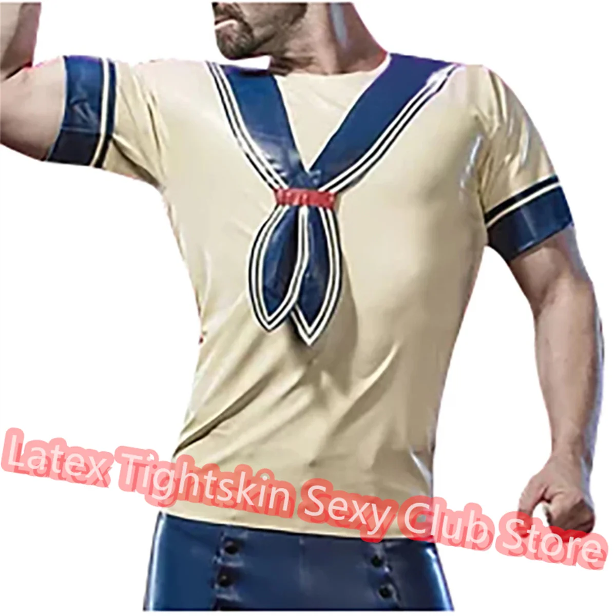 Handmade Latex Men Short Sleeve Shirt Latex Top Rubber Suit White Cosplay Costume
Handmade Latex Men Short Sleeve Shirt Latex Top Rubber Suit White Cosplay Costume