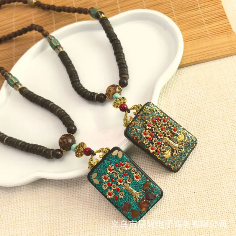 Tibetan Thangka Amulet Pendant Necklace Purple Sandalwood Ethnic Jewelry Adjustable Chain Money Symbol Boho Style Gift for Men
Tibetan Thangka Amulet Pendant Necklace Purple Sandalwood Ethnic Jewelry Adjustable Chain Money Symbol Boho Style Gift for Men