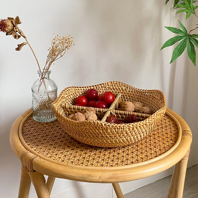 Handmade Rattan Weaving Storage Basket Division Partition Natural Exquisite Practical Fruit Basket Storage Items
Handmade Rattan Weaving Storage Basket Division Partition Natural Exquisite Practical Fruit Basket Storage Items