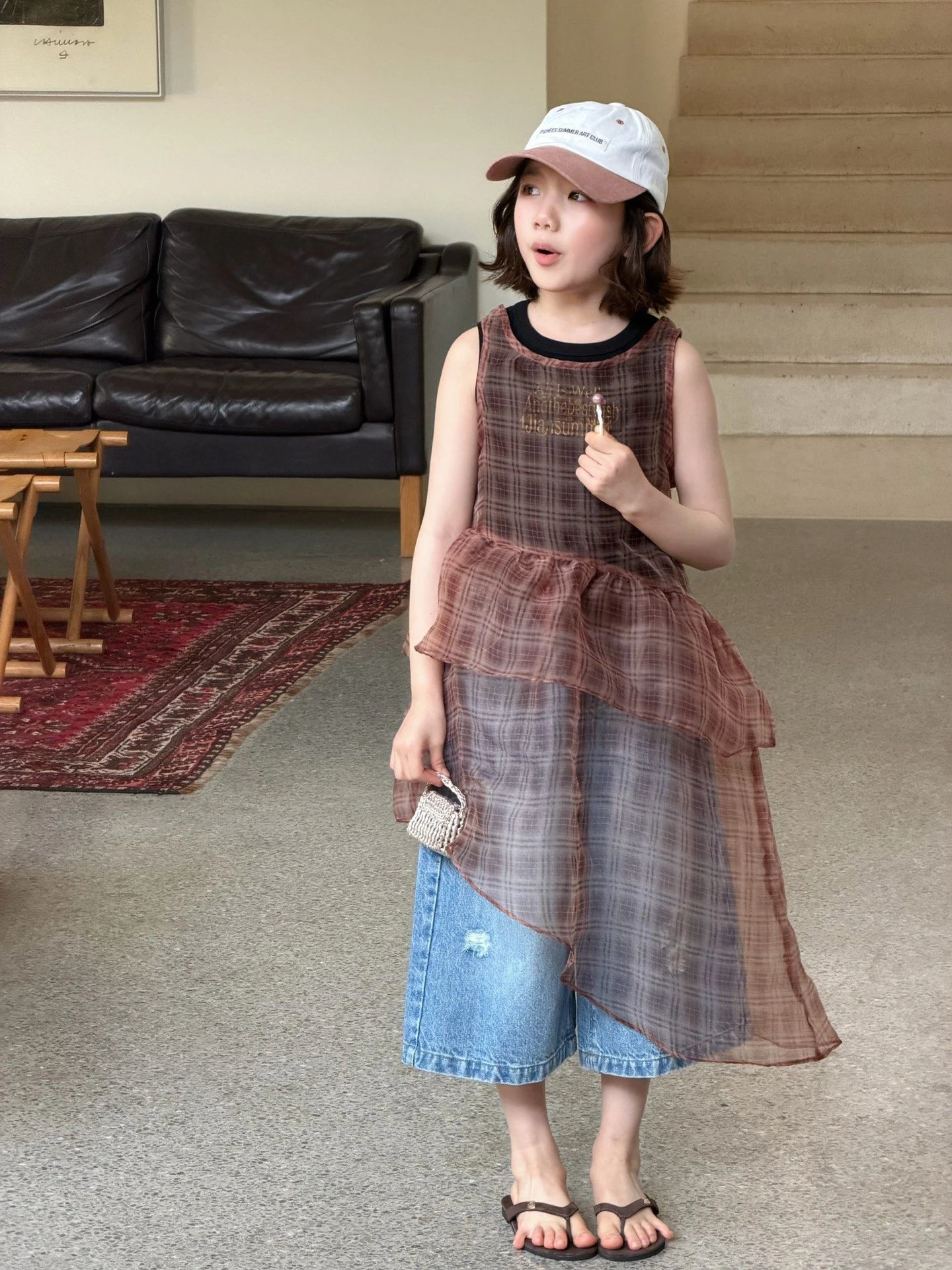 Girls Summer Plaid Vest Dress Unique Caramel Color Mesh Skirt Korean Style Midi Dress Children's Clothing Casual Leisure
Girls Summer Plaid Vest Dress Unique Caramel Color Mesh Skirt Korean Style Midi Dress Children's Clothing Casual Leisure