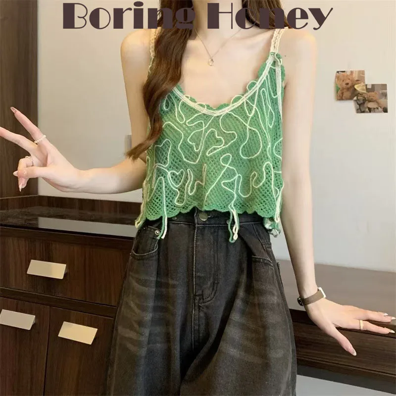 Boring Honey Summer Knit Tank Top - Embroidered Lace-Up Tassel Trim Backless Bikini Top with Exposed Midriff Fashion Crop Women
Boring Honey Summer Knit Tank Top - Embroidered Lace-Up Tassel Trim Backless Bikini Top with Exposed Midriff Fashion Crop Women