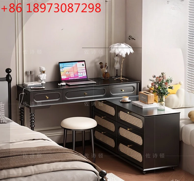 Компьютерный стол во французском стиле ретро, встроенный стол, угловой комод для главной спальни, складное зеркало
Компьютерный стол во французском стиле ретро, встроенный стол, угловой комод для главной спальни, складное зеркало