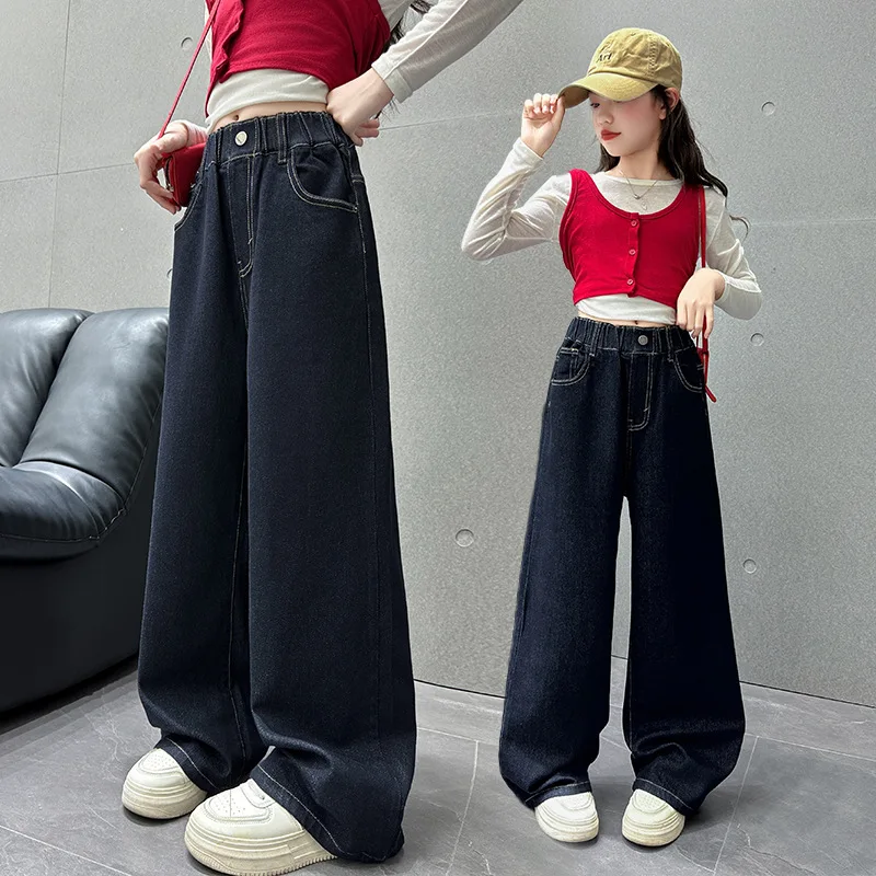 Hot Sanrio Girl Jeans Hello Kitty Kawaii Anime Fashion Student Autumn Embroidery Pants Wide-Leg Pants Children's Clothing New
Hot Sanrio Girl Jeans Hello Kitty Kawaii Anime Fashion Student Autumn Embroidery Pants Wide-Leg Pants Children's Clothing New