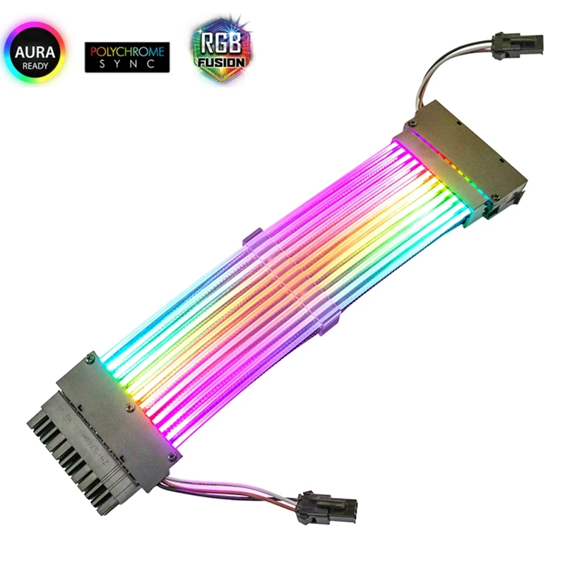 24 Pin Extension Cable Motherboard SYNC Extension Cord 5V ARGB Motherboard Connector RGB Cable For PC Case
24 Pin Extension Cable Motherboard SYNC Extension Cord 5V ARGB Motherboard Connector RGB Cable For PC Case