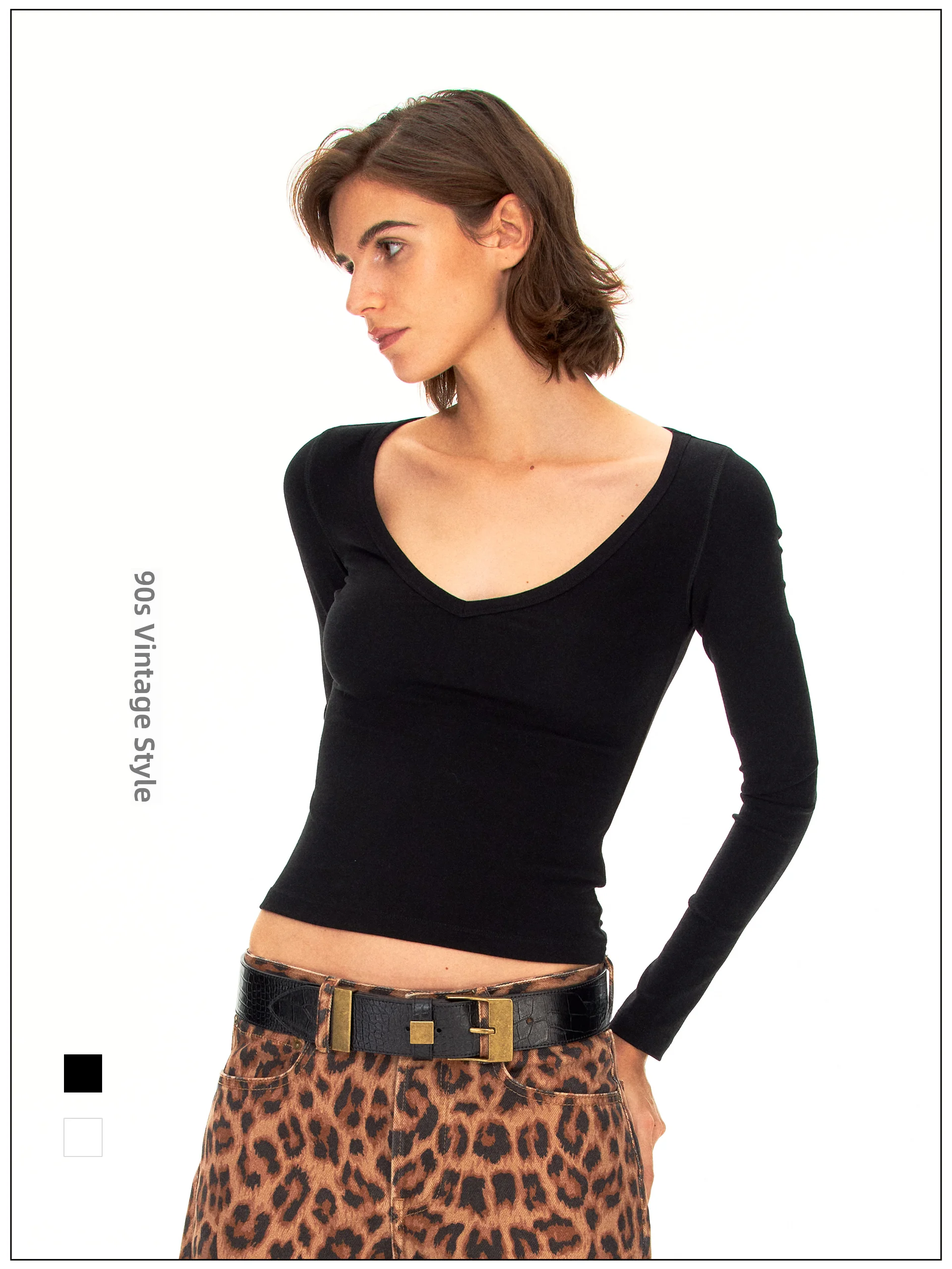 Классическая облегающая женская футболка с V-образным вырезом, удобная, из смесового хлопка, с длинным рукавом, осенняя мода
Классическая облегающая женская футболка с V-образным вырезом, удобная, из смесового хлопка, с длинным рукавом, осенняя мода