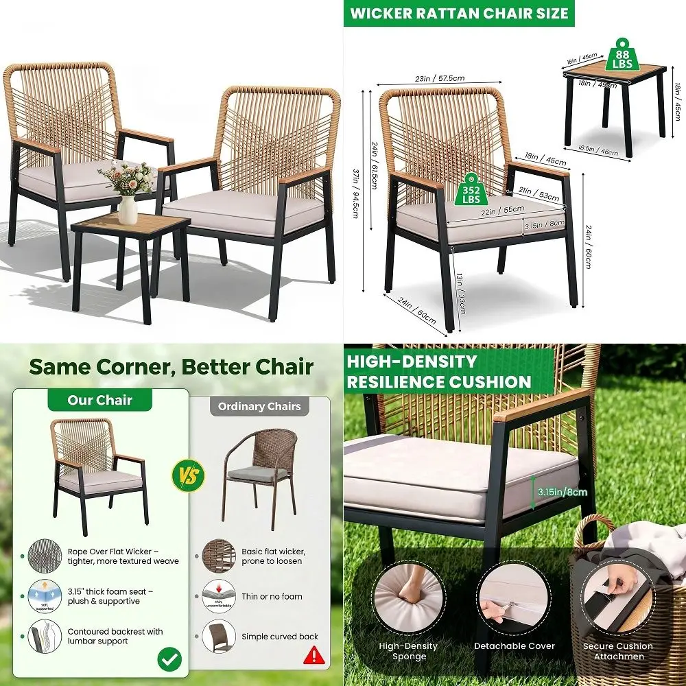 OLIVER Soie Bistro Chair Black amp White Woven PE Seat and Back Bamboo Finish Aluminum Frame for Indoor Outdoor Use Set of Two
OLIVER Soie Bistro Chair Black amp White Woven PE Seat and Back Bamboo Finish Aluminum Frame for Indoor Outdoor Use Set of Two