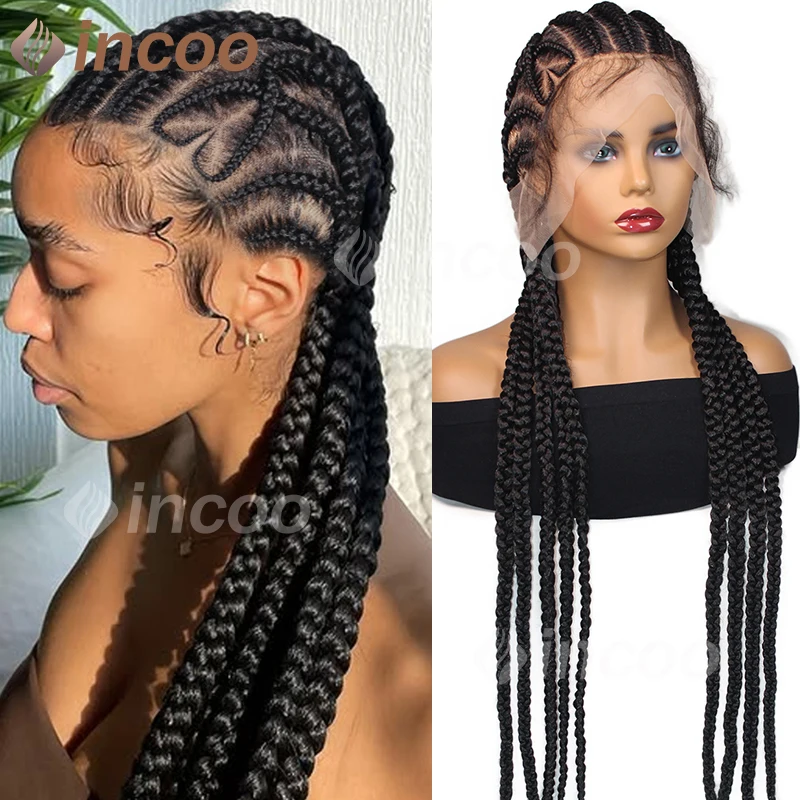 32 Inch Heart Box Braided Wigs for Black Women Synthetic Blonde Cornrows Braided Wig Jumbo Box Braids Full Lace Frontal Wig
32 Inch Heart Box Braided Wigs for Black Women Synthetic Blonde Cornrows Braided Wig Jumbo Box Braids Full Lace Frontal Wig