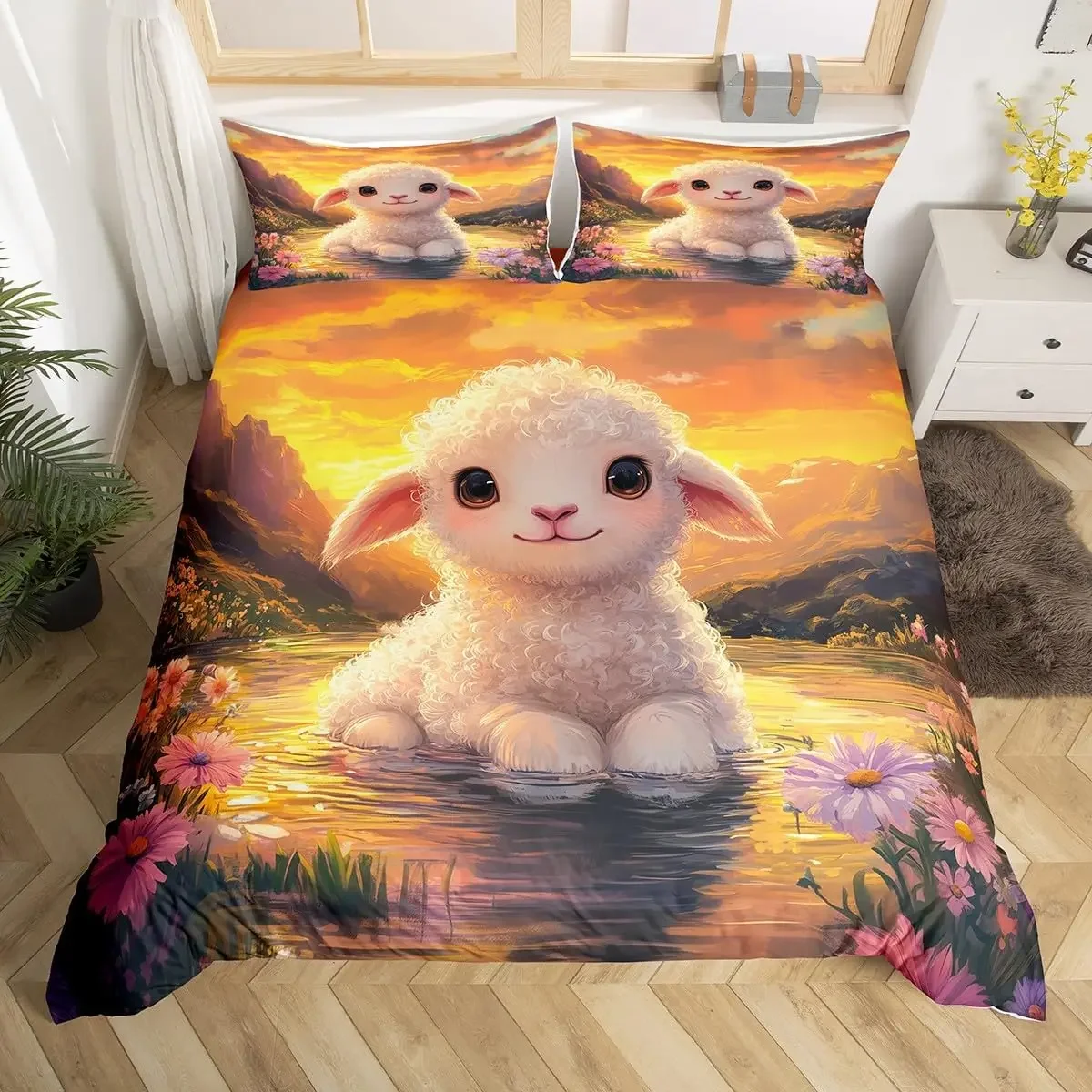 New Cute Farm Animals Duvet Cover King Size Cartoon Sheep Quilt Cover for Kids Boys Girls Teens Cute Animal Bed Set 3 Piece Set
New Cute Farm Animals Duvet Cover King Size Cartoon Sheep Quilt Cover for Kids Boys Girls Teens Cute Animal Bed Set 3 Piece Set