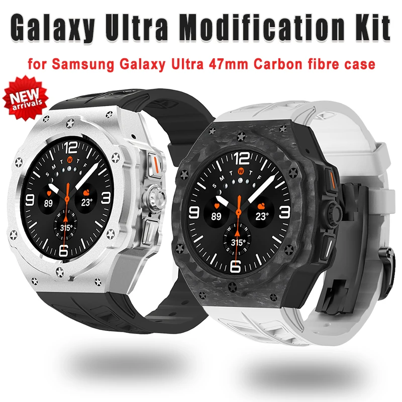 Роскошный модификационный комплект корпуса из углеродного волокна для Samsung Galaxy Watch Ultra, 47 мм, чехол из нержавеющей стали, резиновый ремешок для Galaxy Ultra
Роскошный модификационный комплект корпуса из углеродного волокна для Samsung Galaxy Watch Ultra, 47 мм, чехол из нержавеющей стали, резиновый ремешок для Galaxy Ultra
