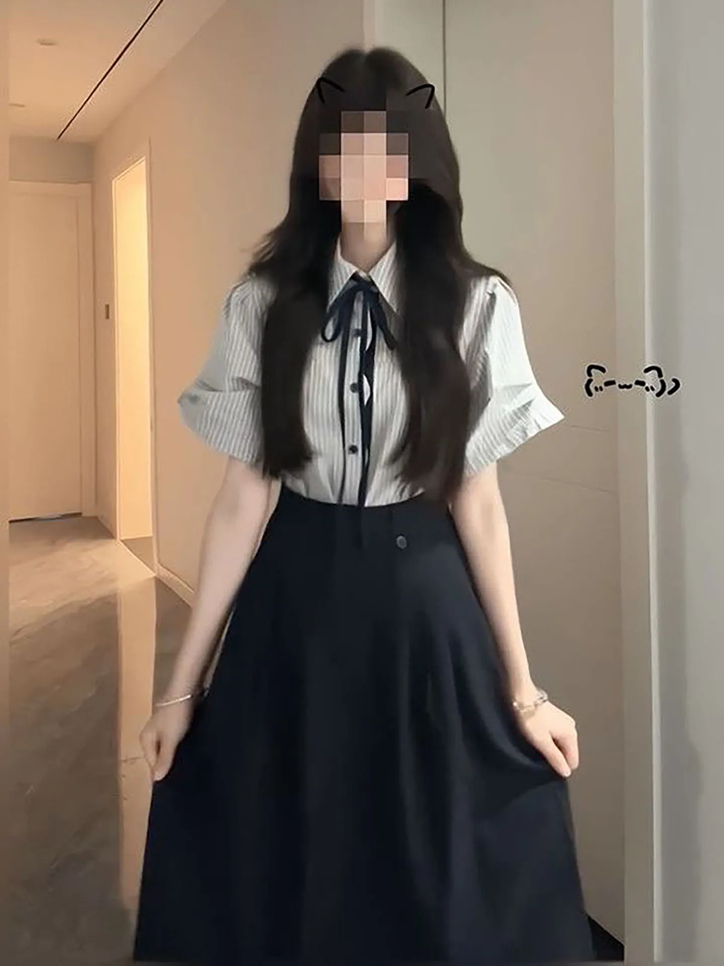 Delicate Cool Simple Girl Style Striped Belted Shirt Dark Blue High Waist Skirt Two Piece Set Women's Fashion Summer Outfit
Delicate Cool Simple Girl Style Striped Belted Shirt Dark Blue High Waist Skirt Two Piece Set Women's Fashion Summer Outfit