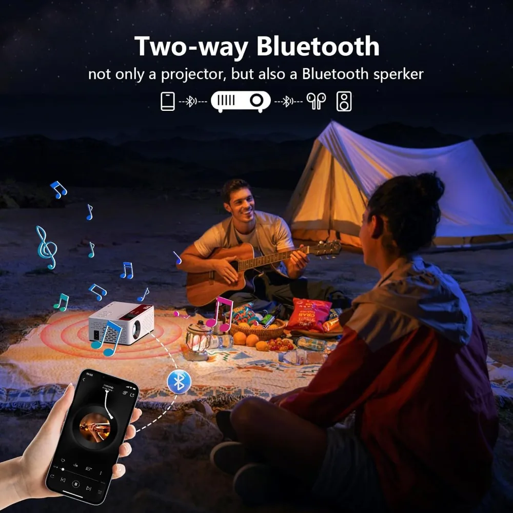 Portable Mini Projector 1080P Full HD Bluetooth Support TV Stick Smartphone PC USB for Indoor Outdoor Movie Gaming with
Portable Mini Projector 1080P Full HD Bluetooth Support TV Stick Smartphone PC USB for Indoor Outdoor Movie Gaming with