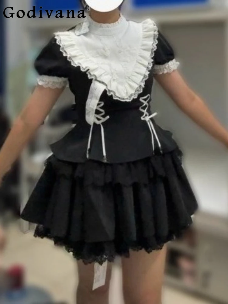 Sweet Cool Ruffles Long Sleeve Lolita Lace Stand-up Collar Lace-up Dress Spring Autumn High Waist Age Reduction A-line Dresses
Sweet Cool Ruffles Long Sleeve Lolita Lace Stand-up Collar Lace-up Dress Spring Autumn High Waist Age Reduction A-line Dresses