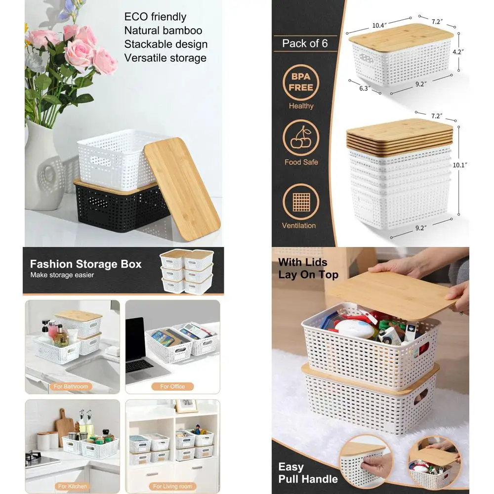 Eco-Friendly Bamboo-Lid Storage Bins for Pantry, Shelves, Drawers, and Home Organization
Eco-Friendly Bamboo-Lid Storage Bins for Pantry, Shelves, Drawers, and Home Organization