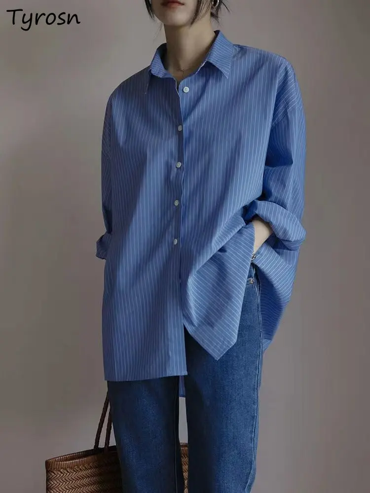 Shirts Women Classic Striped Simple Loose Casual Daily All-match Popular Office Ulzzang Spring Ladies Basic Design Temperament
Shirts Women Classic Striped Simple Loose Casual Daily All-match Popular Office Ulzzang Spring Ladies Basic Design Temperament