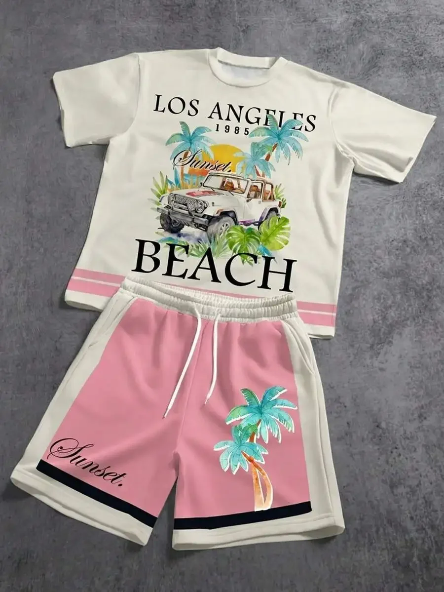 Los Angeles Beach Graphic Print Short Sleeve T-Shirt And Shorts Set For Men Summer Casual Resort Wear
Los Angeles Beach Graphic Print Short Sleeve T-Shirt And Shorts Set For Men Summer Casual Resort Wear