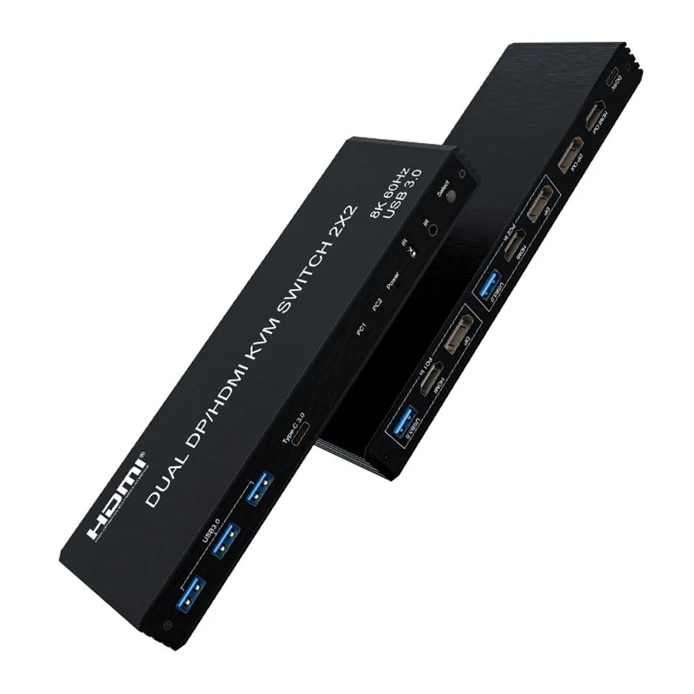 8K Dual HDMI DIsplayport KVM-переключатель 2 монитора 2 компьютера и 3USB 3.0 + 1 тип C для клавиатуры, мыши, принтера, сканера штрих-кода UDisk
8K Dual HDMI DIsplayport KVM-переключатель 2 монитора 2 компьютера и 3USB 3.0 + 1 тип C для клавиатуры, мыши, принтера, сканера штрих-кода UDisk