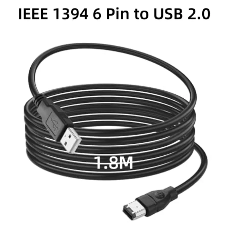 1.8m USB to 6Pin Adapter Cable Firewire IEEE 1394 6-Pin Male to USB 2.0 A Male Data Transfer for PC Industrial Digital Camera
1.8m USB to 6Pin Adapter Cable Firewire IEEE 1394 6-Pin Male to USB 2.0 A Male Data Transfer for PC Industrial Digital Camera