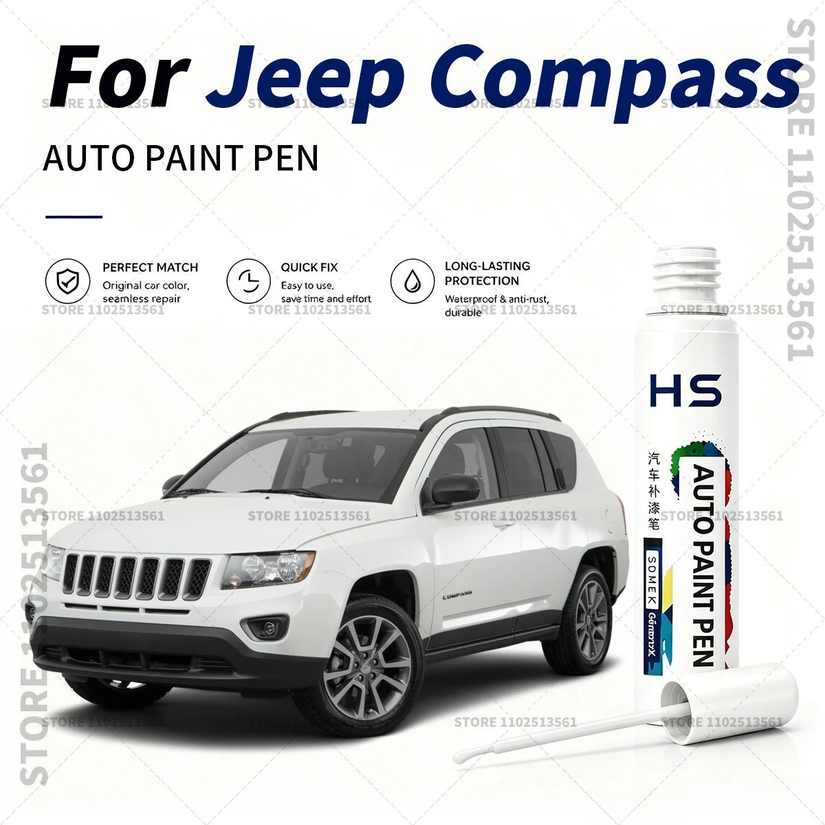 Car Touch Up Paint Pen Scratch Chip Repair Paint For 2006-2026 JEEP COMPASS Baltic gray white blue Green Silver Diamond black
Car Touch Up Paint Pen Scratch Chip Repair Paint For 2006-2026 JEEP COMPASS Baltic gray white blue Green Silver Diamond black