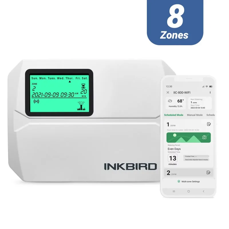 IIC-800-WIFI Lawn Smart Sprinkler Controller Watering Timer 8 Stations WiFi Irrigation System
IIC-800-WIFI Lawn Smart Sprinkler Controller Watering Timer 8 Stations WiFi Irrigation System
