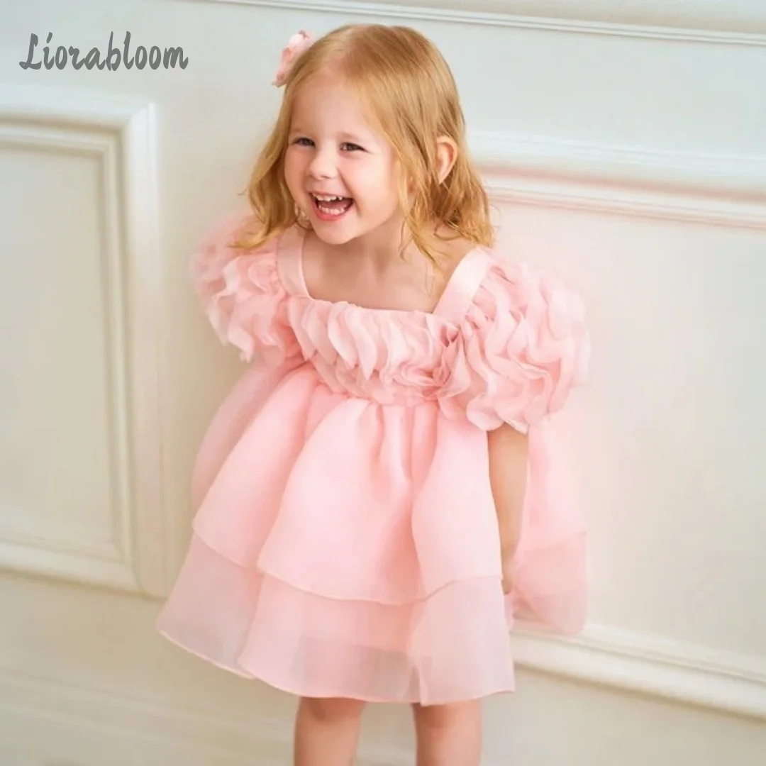 Girls' Puff-Sleeve Formal Dress Ruched Voluminous Skirt Custom Multi-Color Flower Girl Wedding Party Attire свадебное платье
Girls' Puff-Sleeve Formal Dress Ruched Voluminous Skirt Custom Multi-Color Flower Girl Wedding Party Attire свадебное платье
