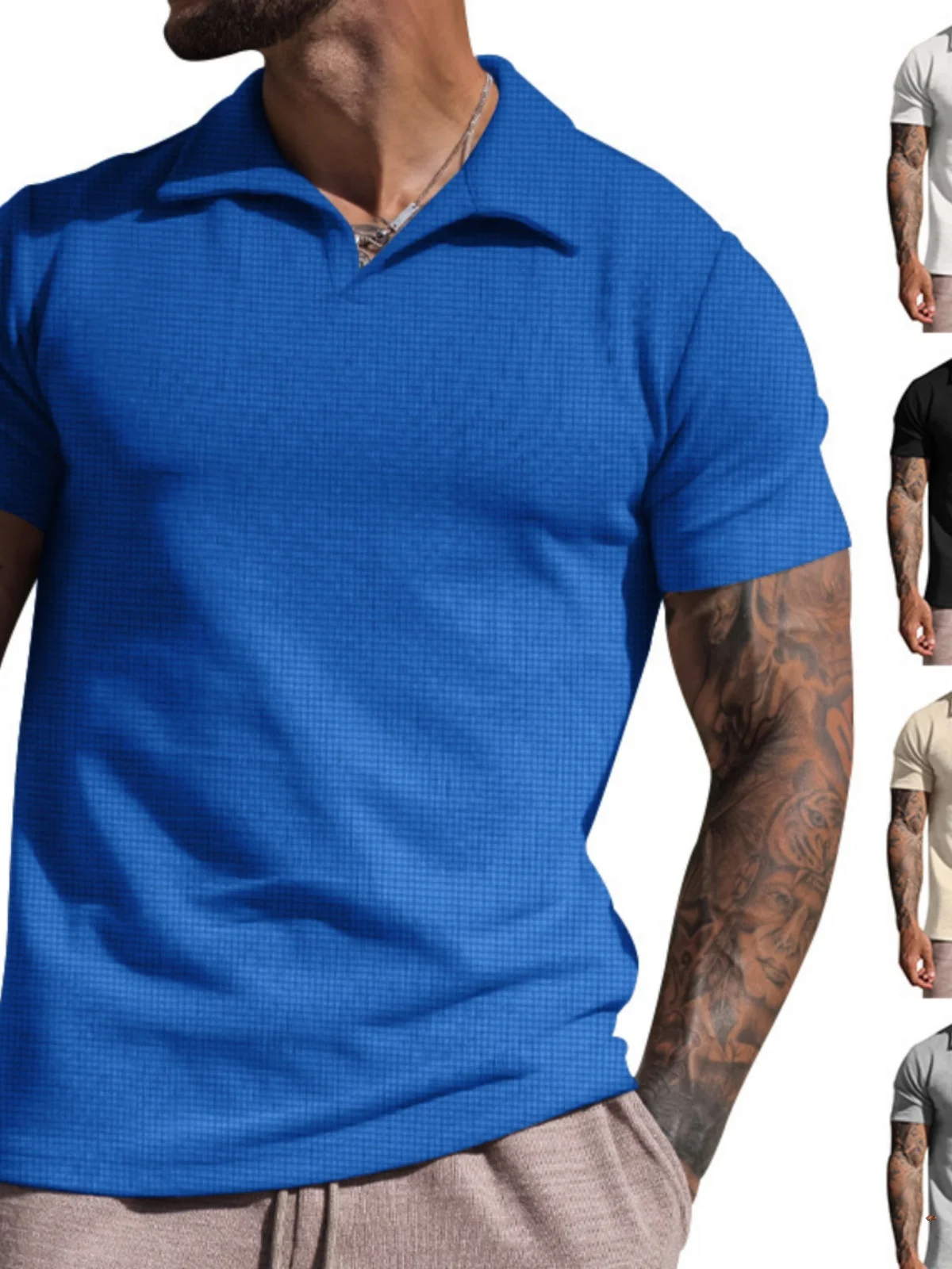 Summer Casual Men's irt V-Ne ort Sve Color Heavyweight Wfle Weave T-irt Breathable Loose Fit Youth Trend
Summer Casual Men's irt V-Ne ort Sve Color Heavyweight Wfle Weave T-irt Breathable Loose Fit Youth Trend