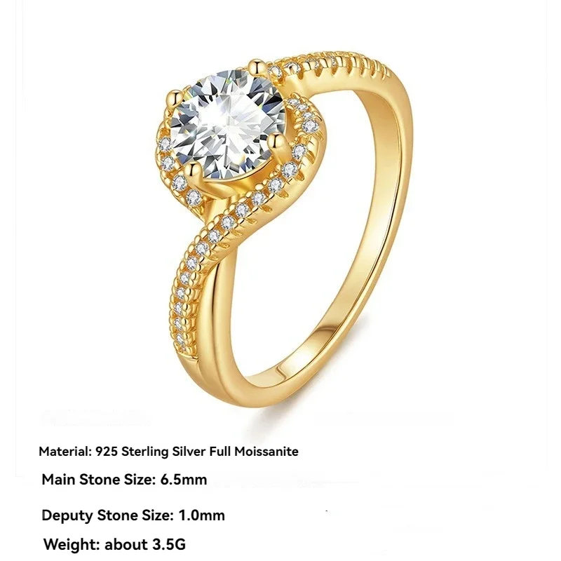 Luxury 925 Sterling Silver D Color Moissanite Women's Ring - Gold Plated Wedding Band & Engagement Ring Anniversary Jewelry Gift
Luxury 925 Sterling Silver D Color Moissanite Women's Ring - Gold Plated Wedding Band & Engagement Ring Anniversary Jewelry Gift