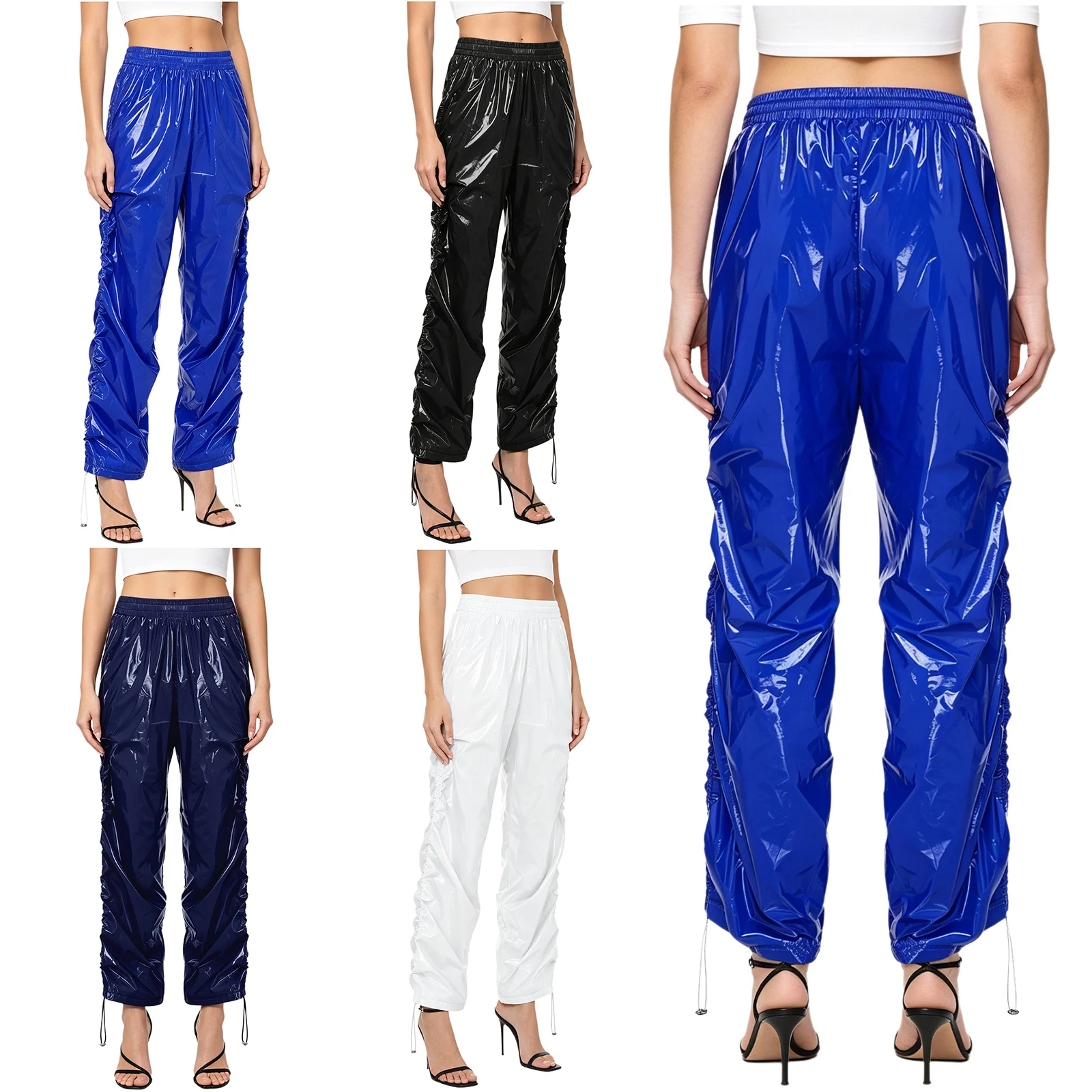 Womens Mens Cargo Pants Waterproof Drawstring Elastic Waistband Overalls Trousers with Pockets Music Party Clubwear Streetwear
Womens Mens Cargo Pants Waterproof Drawstring Elastic Waistband Overalls Trousers with Pockets Music Party Clubwear Streetwear