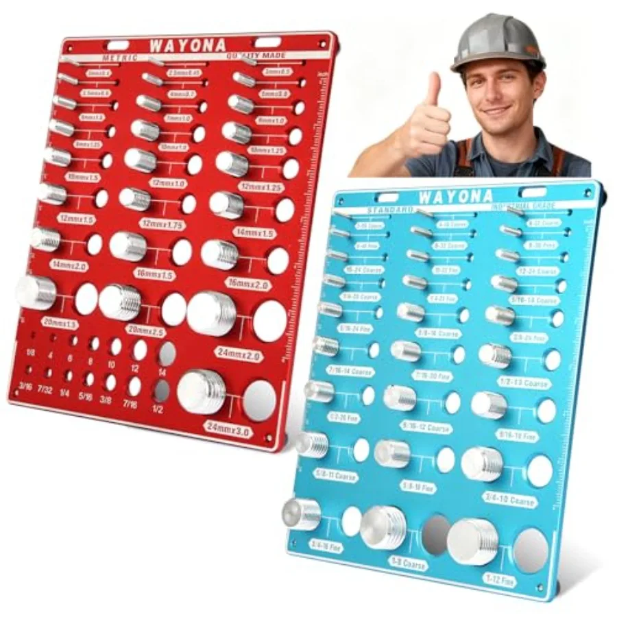 66 Nut and Bolt Thread Checker - 27 Standard and 25 Metric Bolt Thread Gauge and 14 Drill Bit Gauge, Nut and Bolt Size Finder T
66 Nut and Bolt Thread Checker - 27 Standard and 25 Metric Bolt Thread Gauge and 14 Drill Bit Gauge, Nut and Bolt Size Finder T
