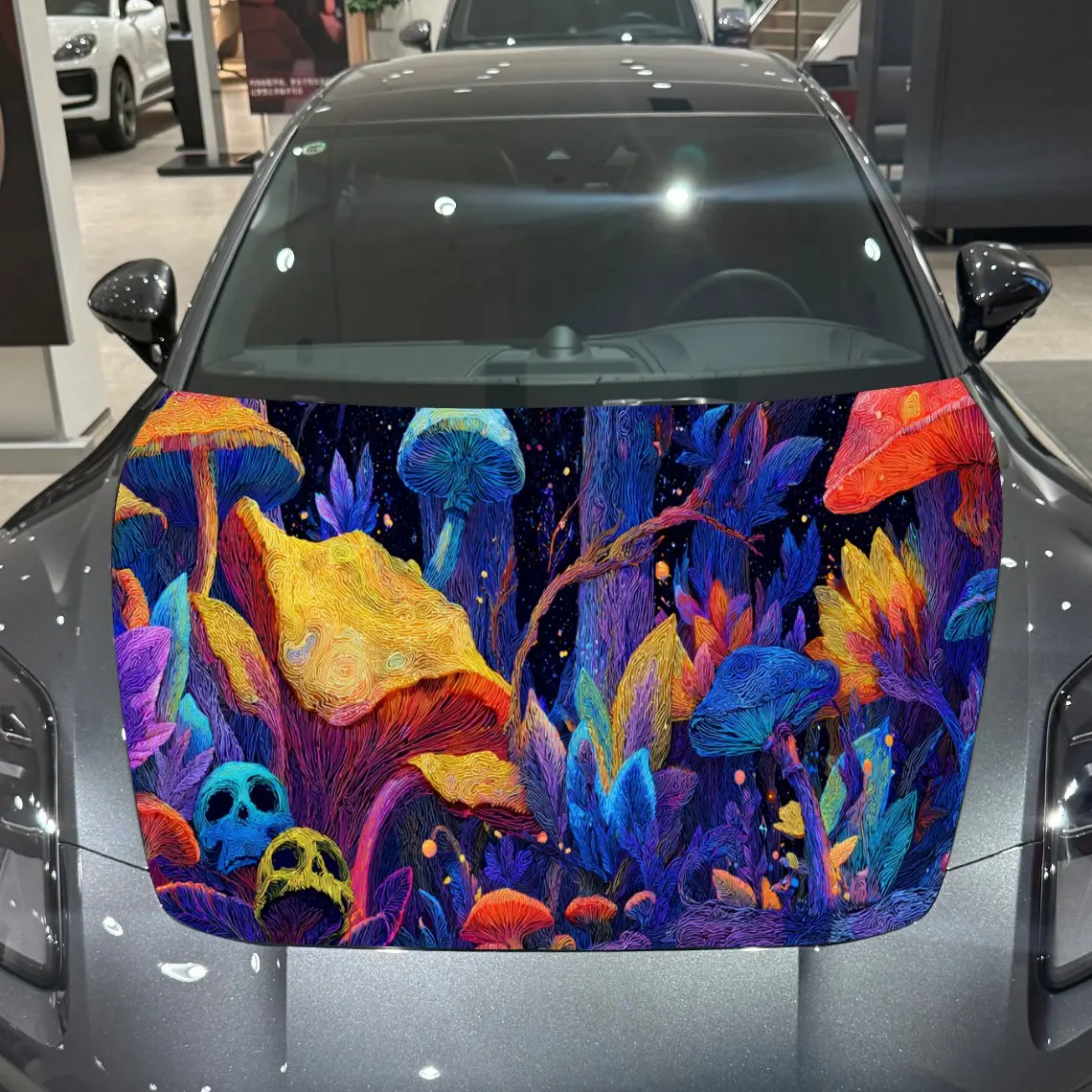 Magical Colorful Mushroom Forest and Skull Auto Cover Sticker, Waterproof and Self-adhesive Car Hood Decal, Auto Vinyl Wraps, Co
Magical Colorful Mushroom Forest and Skull Auto Cover Sticker, Waterproof and Self-adhesive Car Hood Decal, Auto Vinyl Wraps, Co
