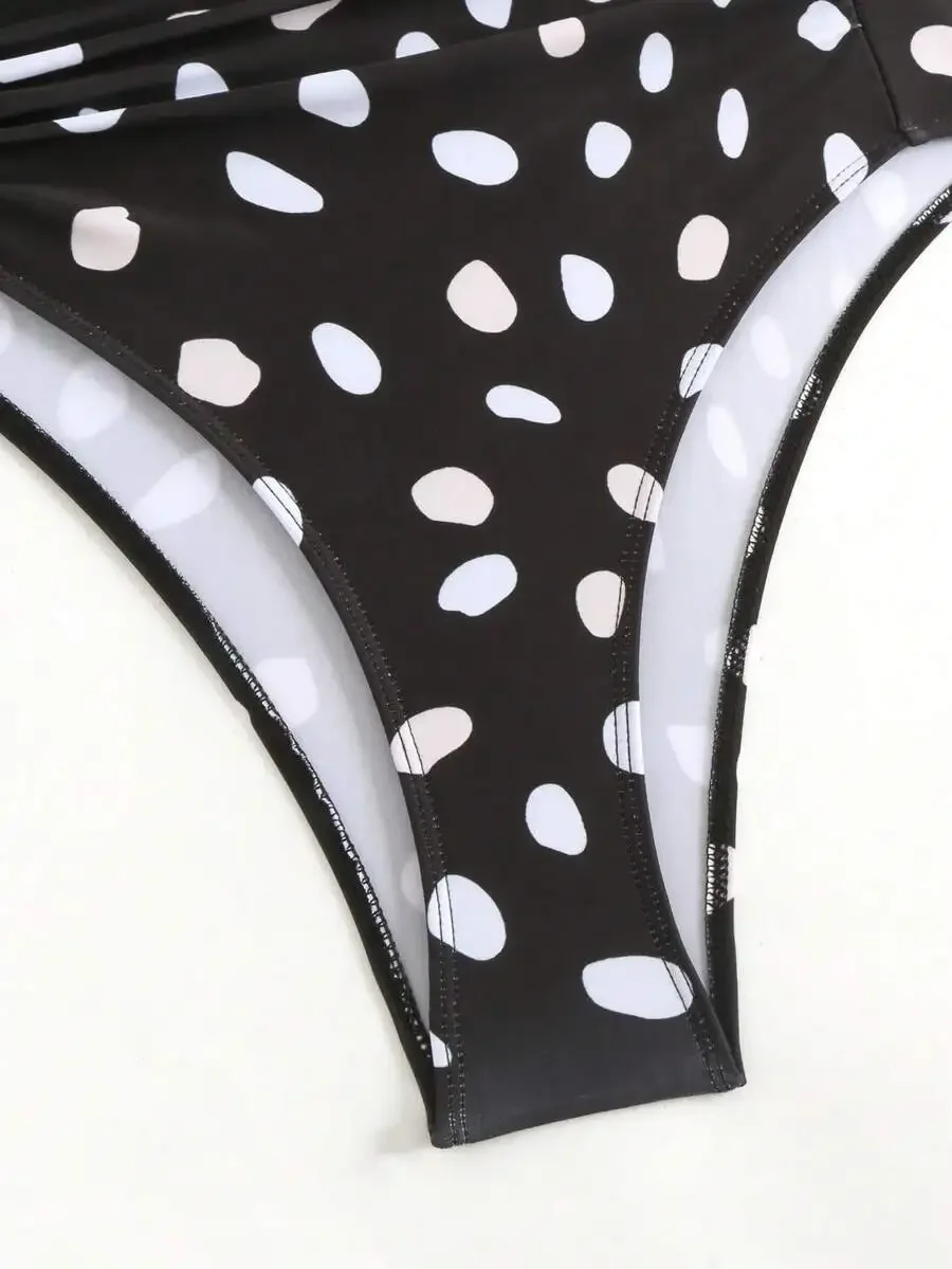 Asymmetrical Polka Dot Halter One Piece Swimsuit For Women
Asymmetrical Polka Dot Halter One Piece Swimsuit For Women