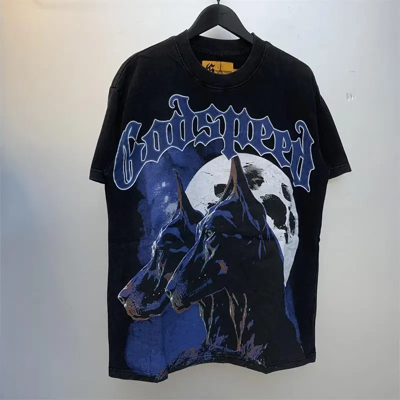 GODSPEED Retro Graffiti Heavy Water Washed Vintage Doberman Inu Printed Youth Men's and Women's Trendy Short sleeved T-shirt
GODSPEED Retro Graffiti Heavy Water Washed Vintage Doberman Inu Printed Youth Men's and Women's Trendy Short sleeved T-shirt