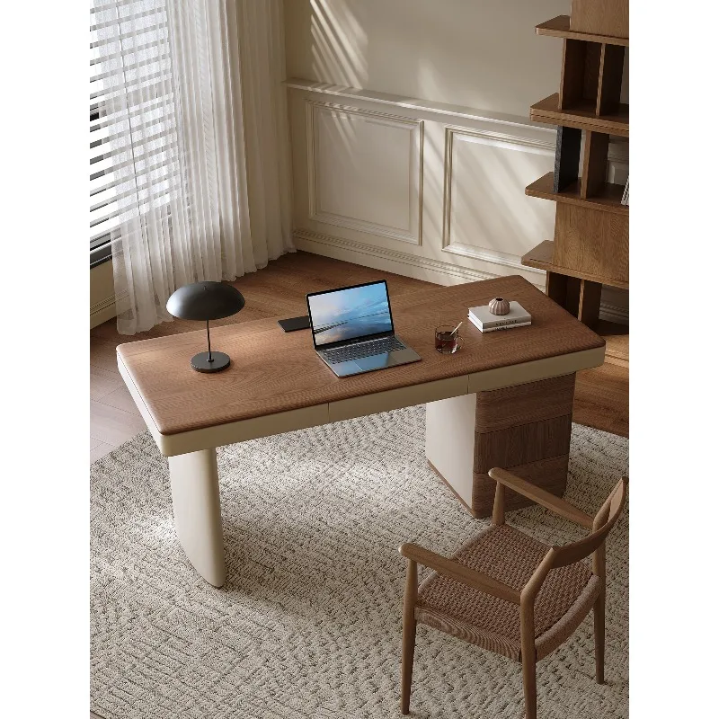 Study desk light luxury modern high-end walnut home Italian minimalist workbench solid wood large board computer desk
Study desk light luxury modern high-end walnut home Italian minimalist workbench solid wood large board computer desk