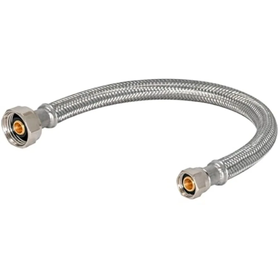30 inch Steel-Flex Braided Faucet Connector, 1/2 Inch FIP x 3/8 Inch Compression, Stainless Steel Faucet Supply Line, 48007
30 inch Steel-Flex Braided Faucet Connector, 1/2 Inch FIP x 3/8 Inch Compression, Stainless Steel Faucet Supply Line, 48007