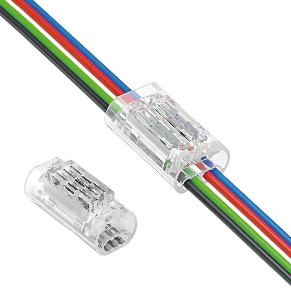 Low Voltage Wire Connectors 4 Pin, Quick Splice Joints 22-20 AWG, No Strip Insulation Piercing clips, Solderless Crimp for LED
Low Voltage Wire Connectors 4 Pin, Quick Splice Joints 22-20 AWG, No Strip Insulation Piercing clips, Solderless Crimp for LED
