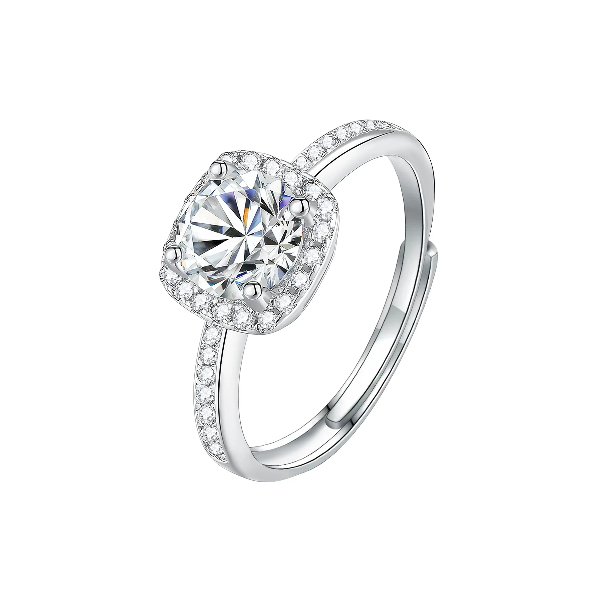 Women's S925 Sterling Silver Diamond Ring 1 Carat VVS1 D Color Moissanite Small Cube Candy Bag Proposal Ring Jewelry Gift
Women's S925 Sterling Silver Diamond Ring 1 Carat VVS1 D Color Moissanite Small Cube Candy Bag Proposal Ring Jewelry Gift