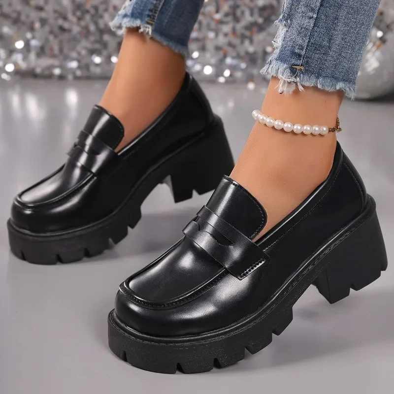 Loafers Women's High Heels 2025 Brand Shoes Female Plus Size Platform Office Pumps Women Round Toe Med Heel Slip on Shoes Women
Loafers Women's High Heels 2025 Brand Shoes Female Plus Size Platform Office Pumps Women Round Toe Med Heel Slip on Shoes Women