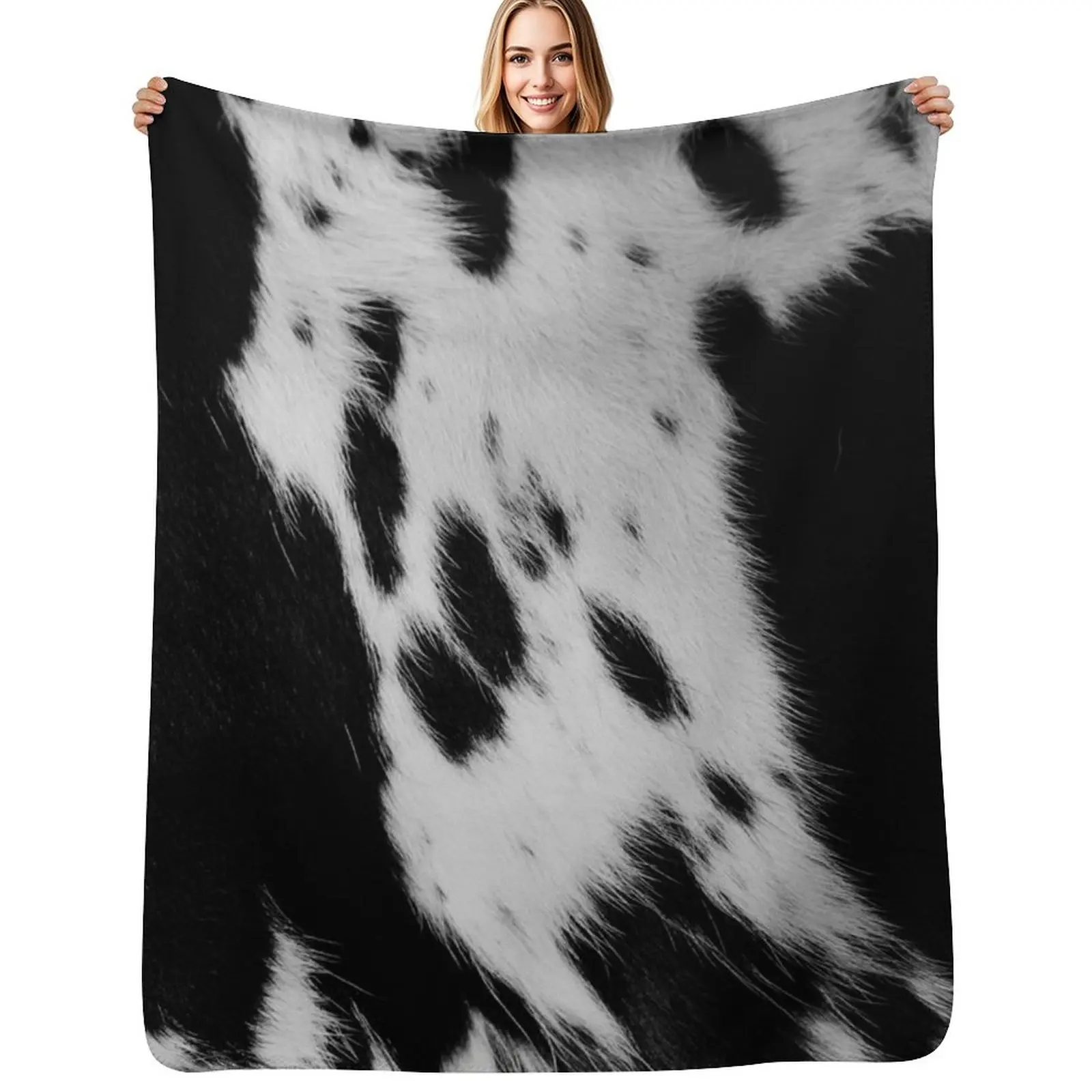 Black cow skin animal print, cowhide style Throw Blanket Air Conditioner Soft Blanket for Office Home
Black cow skin animal print, cowhide style Throw Blanket Air Conditioner Soft Blanket for Office Home