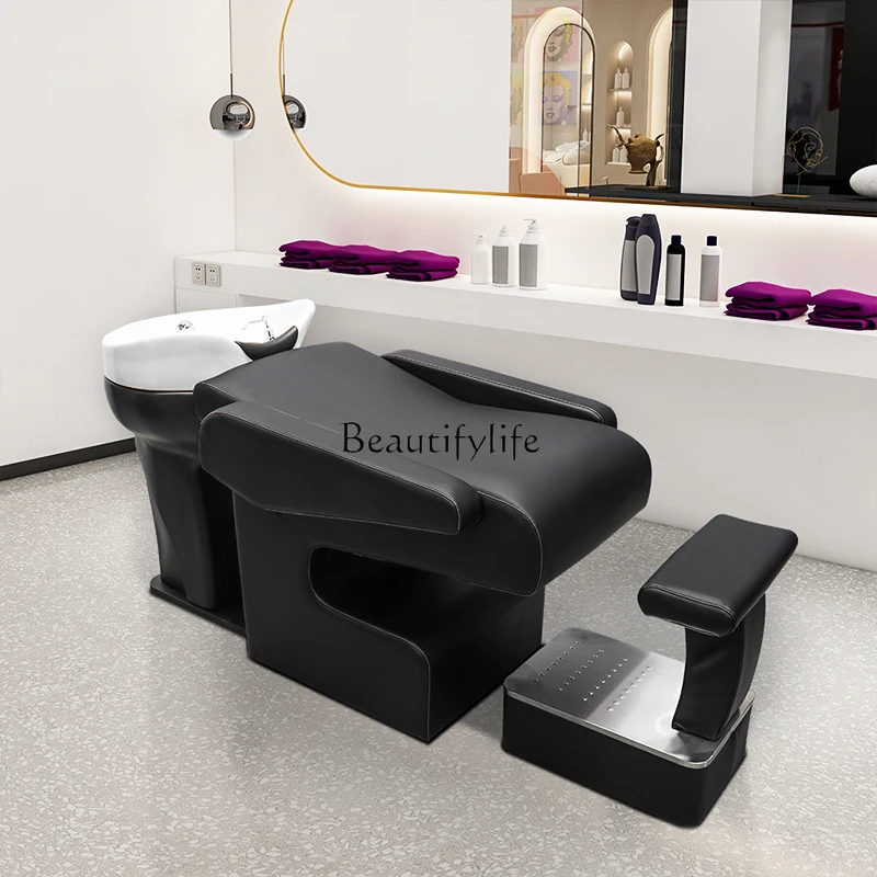 Hair Salon Semi-Reclining Shampoo Bed Barber Shop Salon Exclusive Simple Ceramic Basin Sitting High-End Shampoo Bed
Hair Salon Semi-Reclining Shampoo Bed Barber Shop Salon Exclusive Simple Ceramic Basin Sitting High-End Shampoo Bed