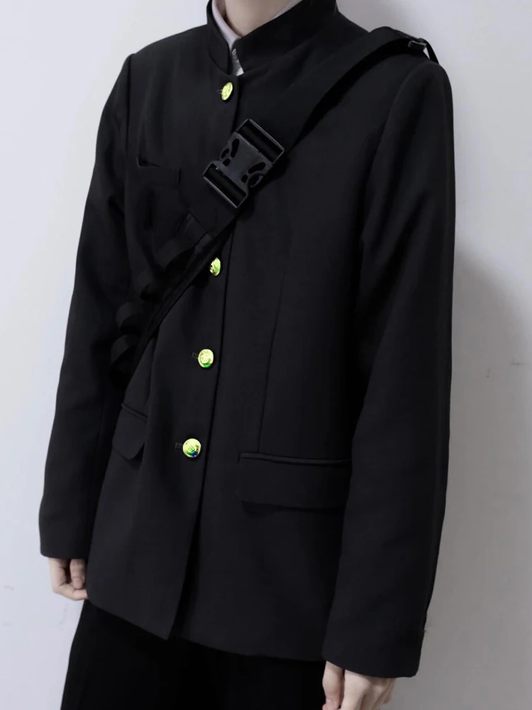 Casual Black Stand Collar Men's Jacket School Uniform Style DK Kimono Fashionable Urban Youth Polyester Fiber Long Sleeve Coat
Casual Black Stand Collar Men's Jacket School Uniform Style DK Kimono Fashionable Urban Youth Polyester Fiber Long Sleeve Coat