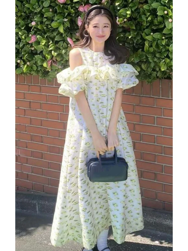 Sweet Elegant Shoulder Bared Floral Print Dress High Waist a Line Skirt Short Sleeve round Neck Zipper High Quality Women's D...
Sweet Elegant Shoulder Bared Floral Print Dress High Waist a Line Skirt Short Sleeve round Neck Zipper High Quality Women's D...