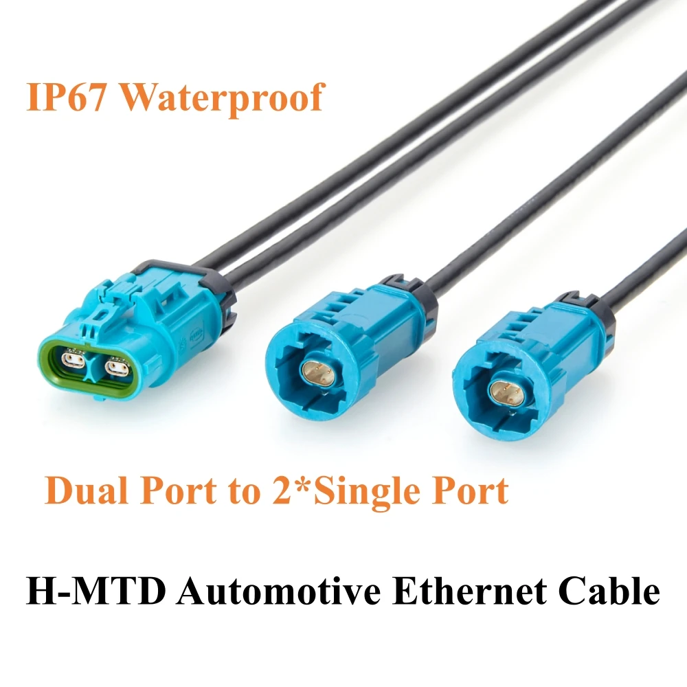 Waterproof Rosenberger H-MTD Dual Port Female to Dual Male Automotive Ethernet Cable E6K14B-1CAZ5-Z to E6S14E-1CAZ5-Z 10Gbps
Waterproof Rosenberger H-MTD Dual Port Female to Dual Male Automotive Ethernet Cable E6K14B-1CAZ5-Z to E6S14E-1CAZ5-Z 10Gbps