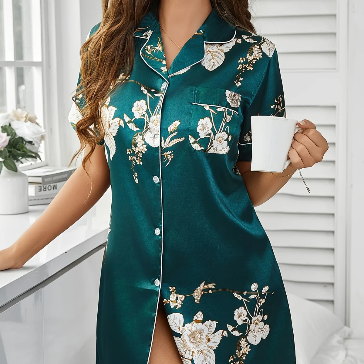 Сексуальная повседневная рубашка-платье с принтом, пижама из ледяного шелка, женская ночная сорочка, мягкая с коротким рукавом
Сексуальная повседневная рубашка-платье с принтом, пижама из ледяного шелка, женская ночная сорочка, мягкая с коротким рукавом