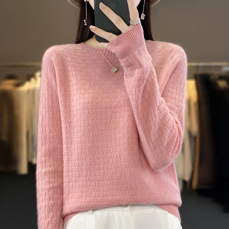 Pop Solid O-Neck 100%Wool Cashmere Sweater Female Autumn Winter Loose Sweater Plus-Size Knitted Wool Bottoming Shirt Casual Tops
Pop Solid O-Neck 100%Wool Cashmere Sweater Female Autumn Winter Loose Sweater Plus-Size Knitted Wool Bottoming Shirt Casual Tops