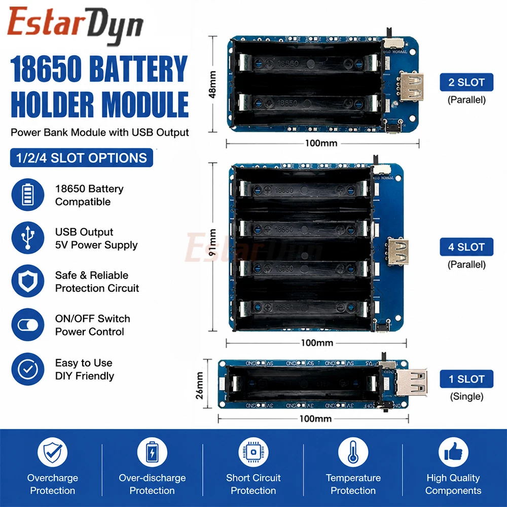 Estardyn 18650 Battery Charge Shield 5V 3A & 3V 1A Dual Output USB-A Micro USB for Raspberry Pi Nodemcu DIY
Estardyn 18650 Battery Charge Shield 5V 3A & 3V 1A Dual Output USB-A Micro USB for Raspberry Pi Nodemcu DIY