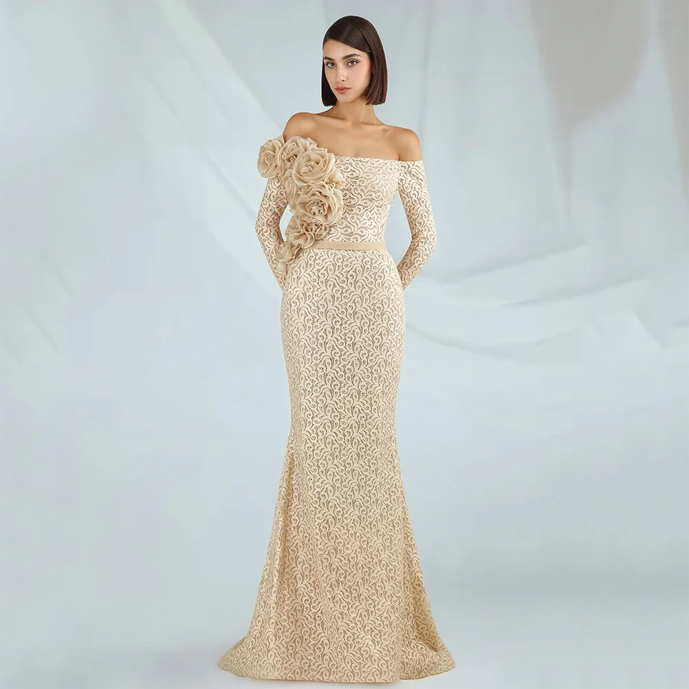 Elegant Evening Dresses Off The Shoulder Long Sleeves Mermaid Evening Gowns Floor Length Prom Dresses Dress Customized 2025
Elegant Evening Dresses Off The Shoulder Long Sleeves Mermaid Evening Gowns Floor Length Prom Dresses Dress Customized 2025