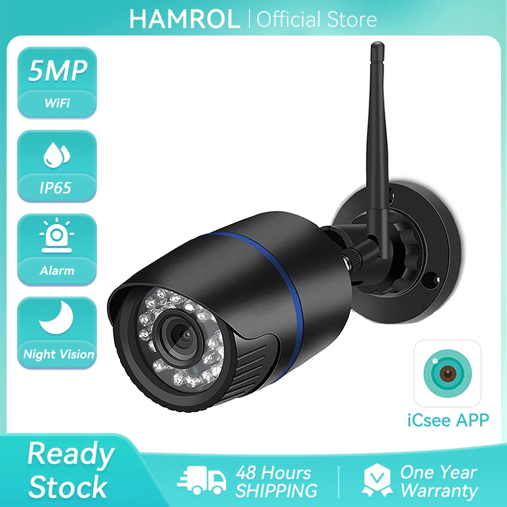 5MP 2K Wifi Camera Bullet Outdoor IP65 Waterproof Wireless Camera Audio Record Motion Detection Alarm Xmeye Cloud RTSP iCSee
5MP 2K Wifi Camera Bullet Outdoor IP65 Waterproof Wireless Camera Audio Record Motion Detection Alarm Xmeye Cloud RTSP iCSee
