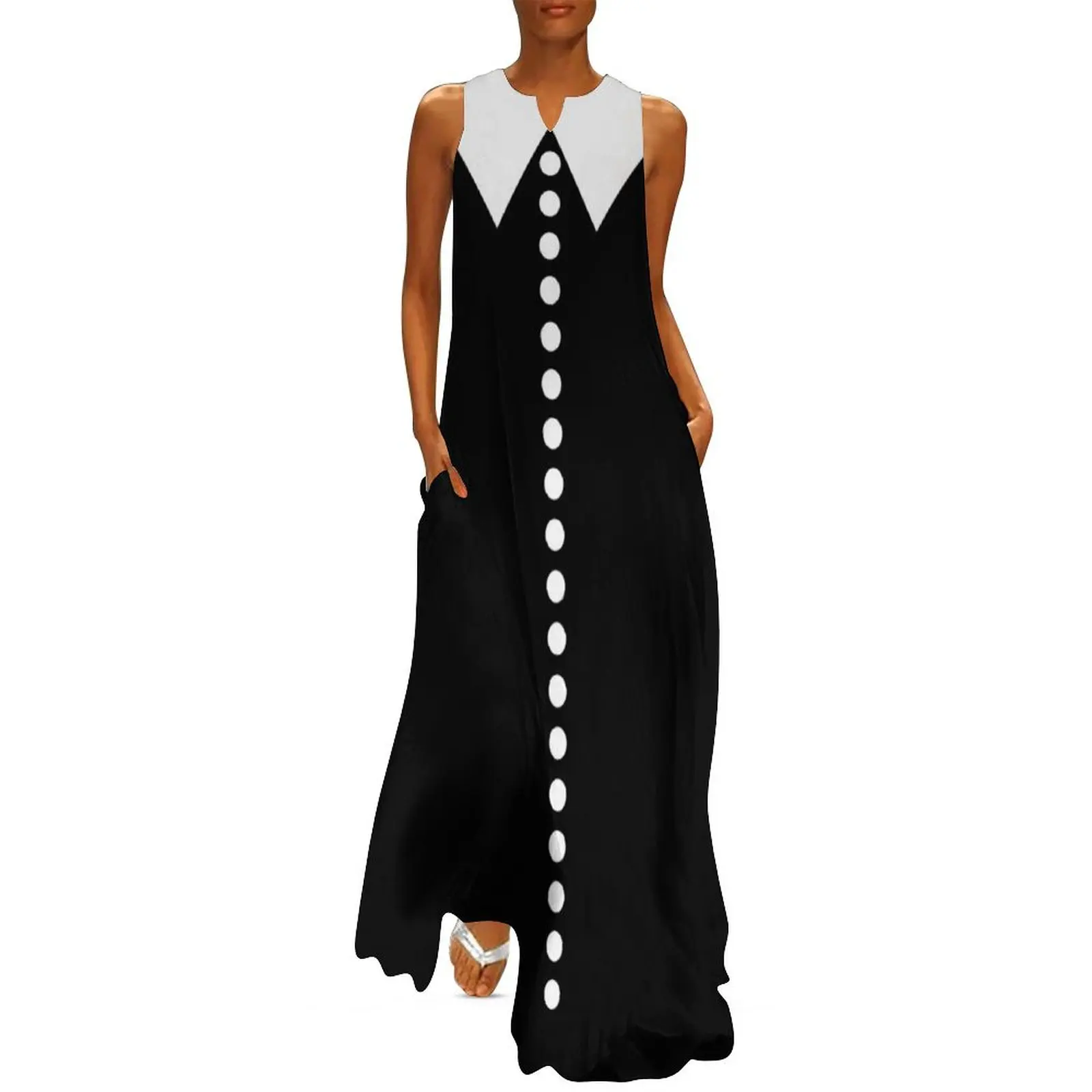 Faux Collar and Buttons Black and White Long Dress Dress for pregnant women birthday dress for women luxury 2025
Faux Collar and Buttons Black and White Long Dress Dress for pregnant women birthday dress for women luxury 2025