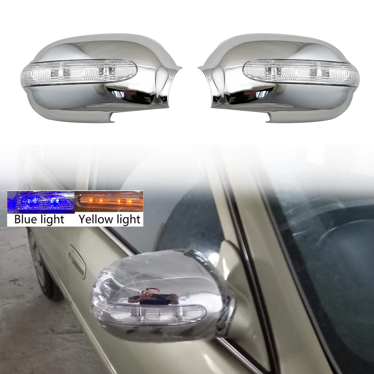 YOYO 2pcs Car Accessories For 1996-1999 Toyota Corolla ae110 ae111 ae112 Chrome Plated Rear Door Mirror Cover With LED
YOYO 2pcs Car Accessories For 1996-1999 Toyota Corolla ae110 ae111 ae112 Chrome Plated Rear Door Mirror Cover With LED