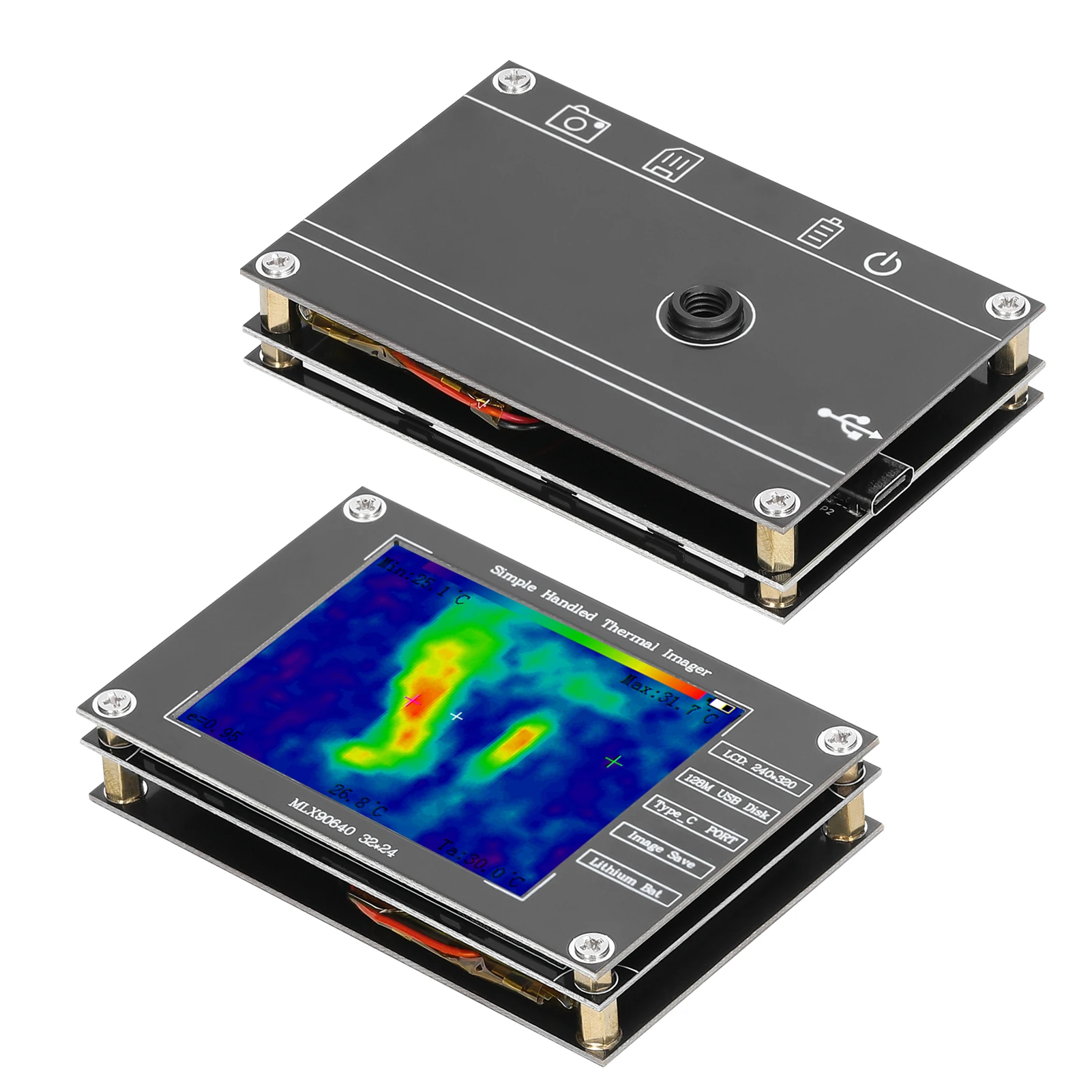 2.8inch Portable Thermal Imager -40℃ to 300℃ Small Thermal Imaging Camera Support Maximum Minimum Center Temperature Measurement
2.8inch Portable Thermal Imager -40℃ to 300℃ Small Thermal Imaging Camera Support Maximum Minimum Center Temperature Measurement